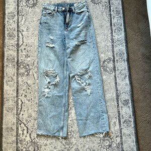 & Denim Loose Straight High Waist Jeans